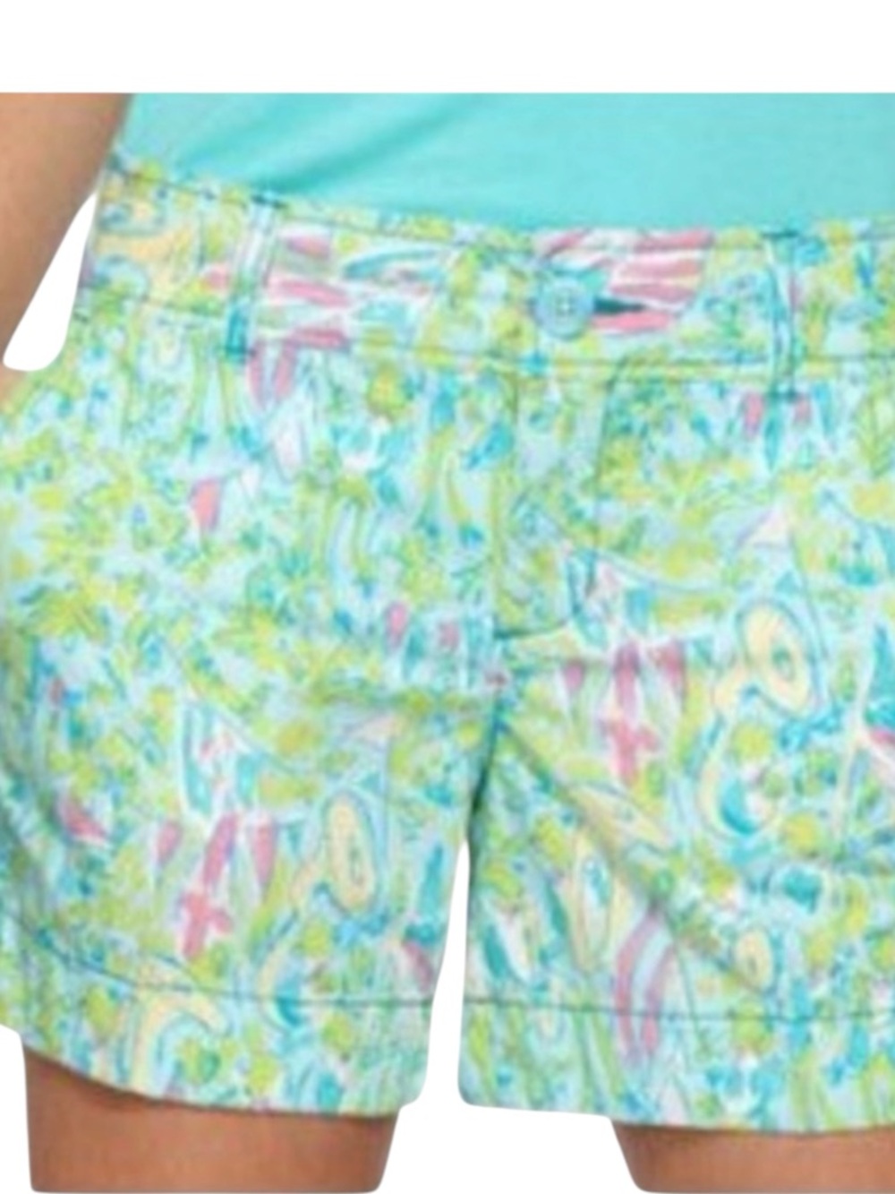 LILLY PULITZER Hops & Pops Callahan Shorts In Green/Pink Size 00 -- ADORABLE!!!